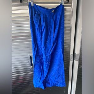 MIDI satin wrap skirt